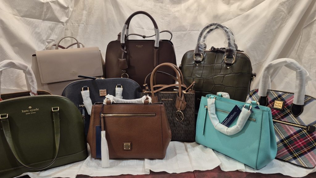The designer purses that were donated.