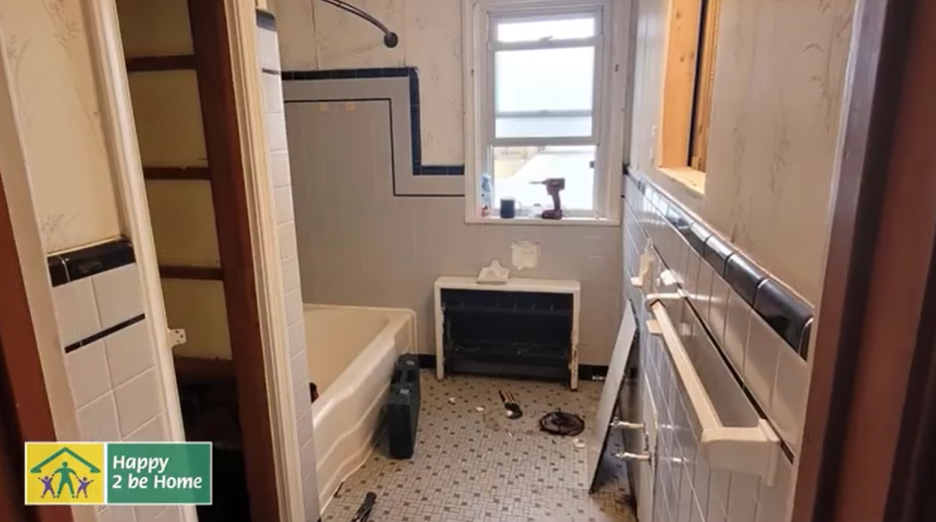 The home's original bathroom was incredibly small and narrow.
